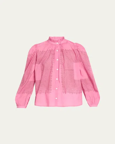 Alix Of Bohemia Annabel Fuchsia Tile Shirt In Pink