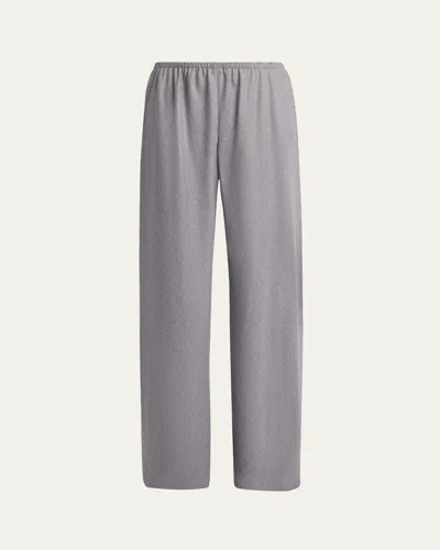 The Row Gala Wool Wide-leg Pull-on Pants In Gray