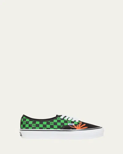 Valentino X Vans Men's Tess St Vlogo Tropical Canvas Low-top Sneakers In Multi