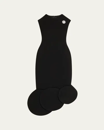 Marc Jacobs Runway Asymmetric Circle-hem Sleeveless Midi Dress In Black