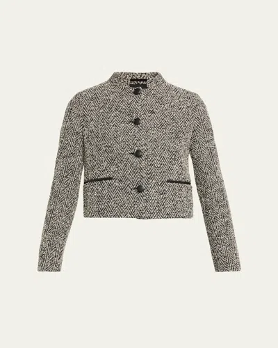 Max Mara Boucle Jersey Single-breasted Jacket In Gray