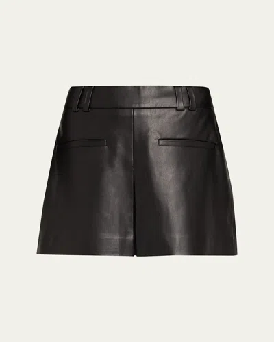 Veronica Beard Pavaline Vegan Leather Mini Skirt In Black