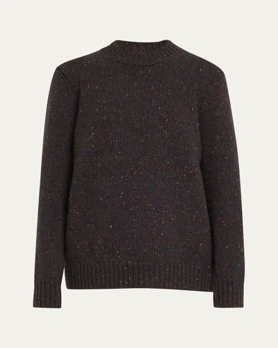 Gabriela Hearst Alfie Speckled Cashmere Knit Sweater In Brown