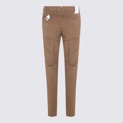Pt Torino Slim Fit Trousers With Pockets And Loops In Brown