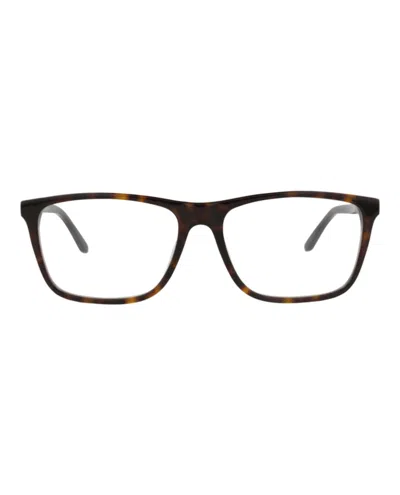 Pre-owned Alexander Mcqueen Men's  Squareframe Acetate Optical Frames In Havana Gold Transparent (am0323o/30010