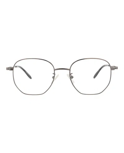 Pre-owned Alexander Mcqueen Men's  Roundframe Metal Optical Frames In Ruthenium Ruthenium Transparent (am0267o/