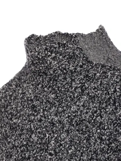 Diesel Crewneck Knitted Sweater Textured Turtleneck In Gray