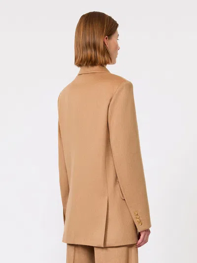 Max Mara Double-breasted Jacket Structured Shoulders In Multi