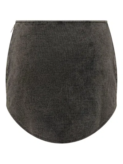 Diesel Denim Mini Skirt With Oval D Logo In Multi