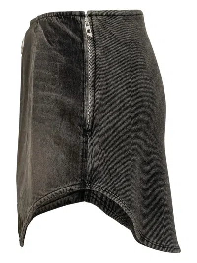 Diesel Denim Mini Skirt With Oval D Logo In Multi