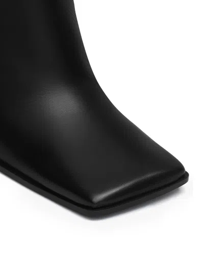 Alaïa Square Calfskin Leather Ankle Boots In Multi