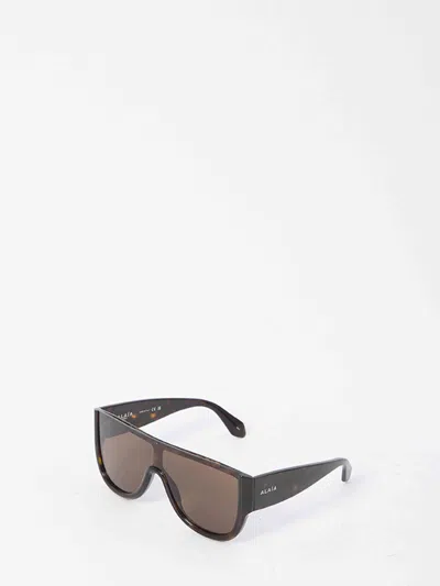 Alaïa Alaia Women Sunglasses Havana Mask In Brown