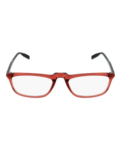 Pre-owned Montblanc Men's  Squareframe Acetate Optical Frames In Burgundy Black (mb0053o/30007978/004)
