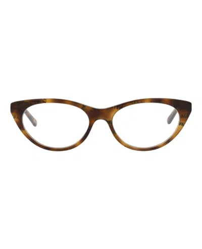Pre-owned Balenciaga Women's  Cat Eyeframe Acetate Optical Frames In Havana Havana Transparent (bb0079o/3000839