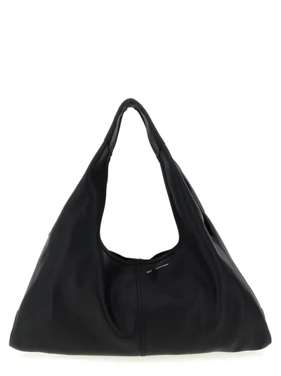 Ami Alexandre Mattiussi Etienne Leather Trapezoid Shoulder Bag In Black