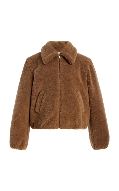 Frame The Teddy Bomber Jacket In Brown