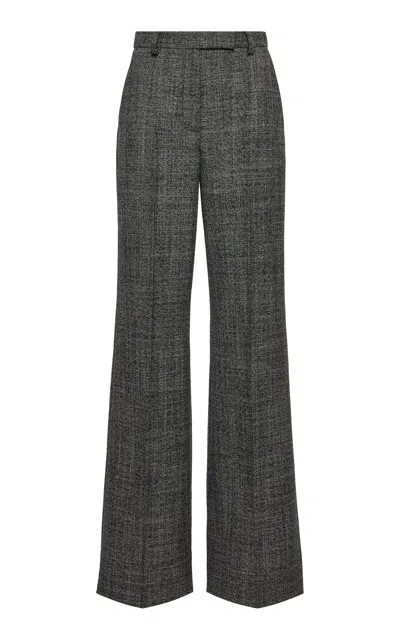 Valentino High-rise Wide-leg Trousers Featuring Pockets In Gray