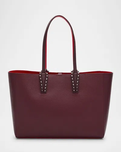 Christian Louboutin Cabata Soft Small Tote Bag In Grained Leather In Red