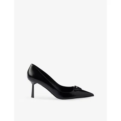 Prada Leather Pumps With Glossy Finish And Stiletto Heel In Black