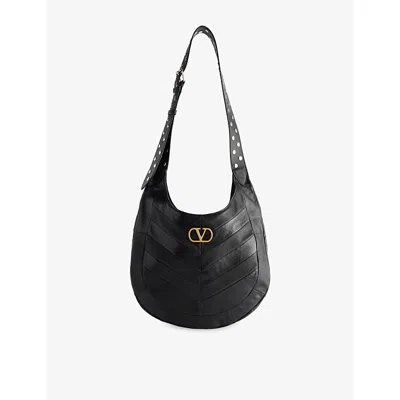 Valentino Womens Nero Hoboho Medium Leather Shoulder Bag In Black