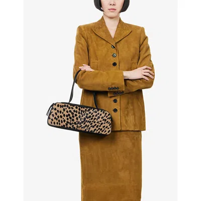 Khaite Simona Leather-trimmed Leopard-print Calf Hair Shoulder Bag