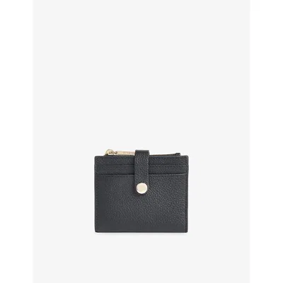Whistles Danni Tab Detail Leather Compact Wallet In Black
