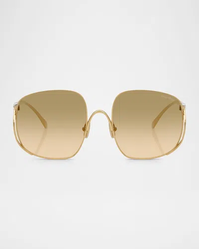 Miu Miu Mu A57s 57mm Gradient Square Sunglasses In Green