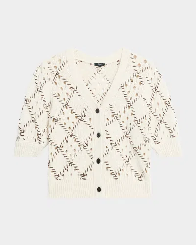 Rails Isla Whipstitched Diamond Pattern Cardigan In Neutral