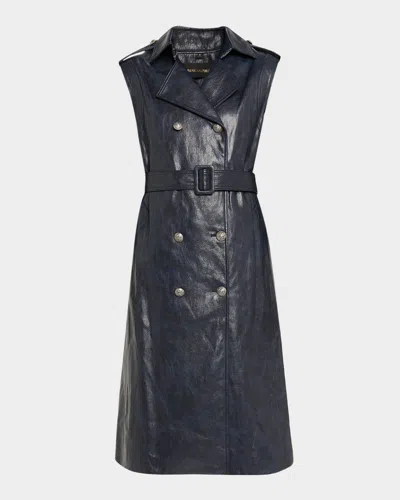Kobi Halperin Val Double-breasted Midi Coat Dress In Blue