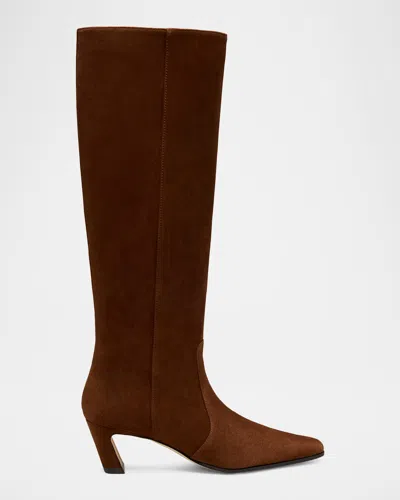 Stuart Weitzman 50mm Stassi Suede Knee-high Boots In Brown