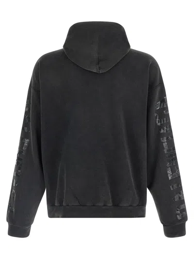 Balenciaga Men Transparent Tape Hoodie With Torn Pocket In Black
