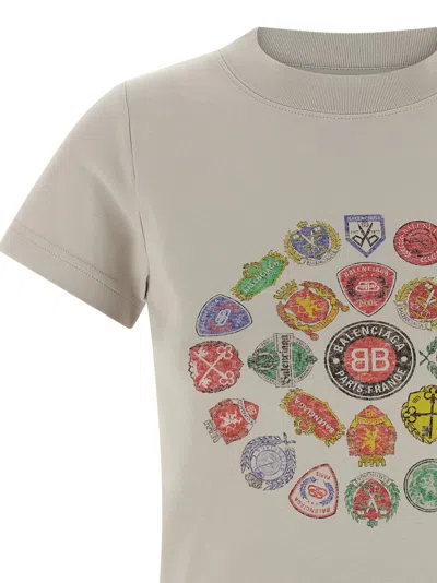 Balenciaga Graphic Logo Crew Neck Short Sleeve T-shirt In White