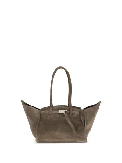 Benedetta Bruzziches Brown Calf Leather Bos Taurus Shoulder Bag In Gray