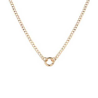 Aurate New York Curb Chain Charm Necklace - Small Bail In Yellow