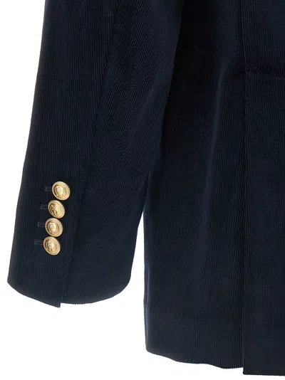 Brunello Cucinelli Men Deconstructed One-and-a-half-breasted Corduroy Blazer In Blue