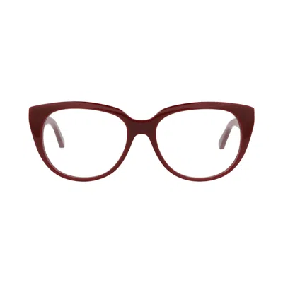 Pre-owned Balenciaga Round-frame Acetate Optical Frames 'burgundy Transparent' | Multi-color | Women's Size On