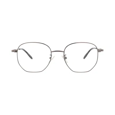 Pre-owned Alexander Mcqueen Round-frame Metal Optical Frames 'ruthenium Transparent' | Multi-color | Men's Siz