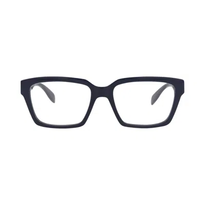 Pre-owned Alexander Mcqueen Square-frame Acetate Optical Frames 'blue Transparent' | Men's Size Onesize
