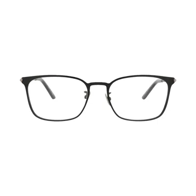 Pre-owned Bottega Veneta Square-frame Metal Optical Frames 'black Silver Transparent' | Multi-color | Men's Si
