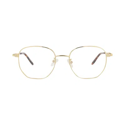 Pre-owned Alexander Mcqueen Round-frame Metal Optical Frames 'gold Transparent' | Men's Size Onesize