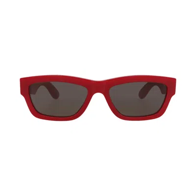 Pre-owned Alexander Mcqueen Square-frame Recycled Acetate Sunglasses 'red Grey' | Multi-color | Men's Size One