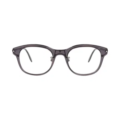 Pre-owned Alexander Mcqueen Round-frame Acetate Optical Frames 'grey Ruthenium Transparent' | Men's Size Onesi In Gray