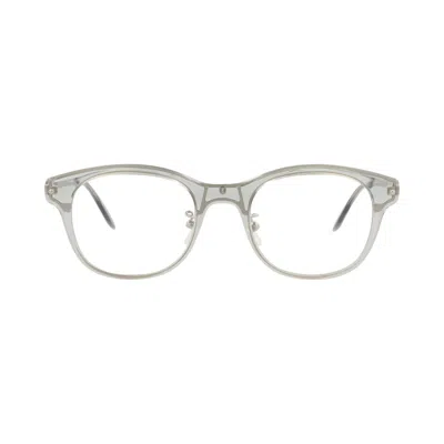 Pre-owned Alexander Mcqueen Round-frame Acetate Optical Frames 'grey Silver Transparent' | Men's Size Onesize In Gray