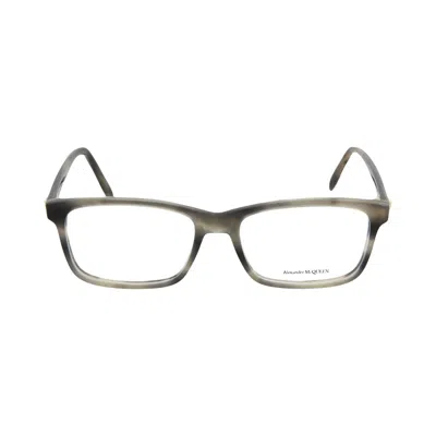 Pre-owned Alexander Mcqueen Square-frame Acetate Optical Frames 'grey Transparent' | Men's Size Onesize In Gray