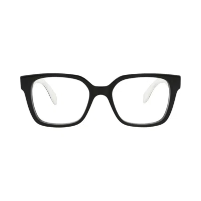 Pre-owned Alexander Mcqueen Square-frame Acetate Optical Frames 'black Transparent' | Men's Size Onesize