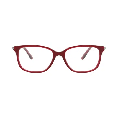 Pre-owned Bottega Veneta Square-frame Acetate Optical Frames 'red Ruthenium Transparent' | Multi-color | Women