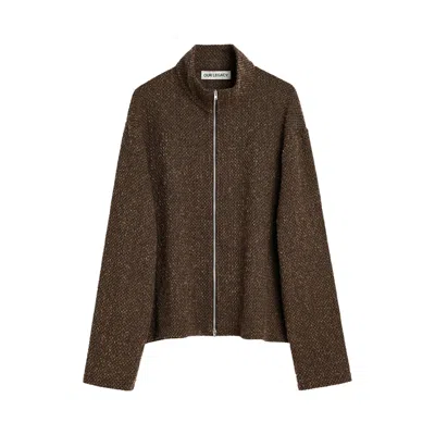 Pre-owned Our Legacy Shrunken Fullzip Polo Coat 'brown Sparse Buckle Weave' | Men's Size 46