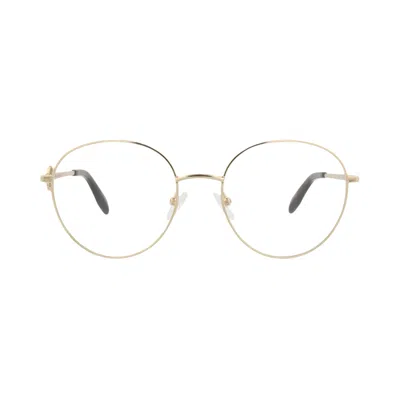 Pre-owned Alexander Mcqueen Round-frame Metal Optical Frames 'gold Transparent' | Women's Size Onesize
