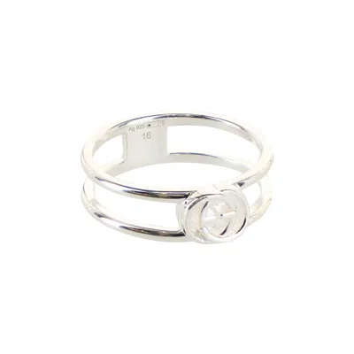 Pre-owned Gucci Interlocking G Cutout Silver Ring 'silver' | Women's Size 18