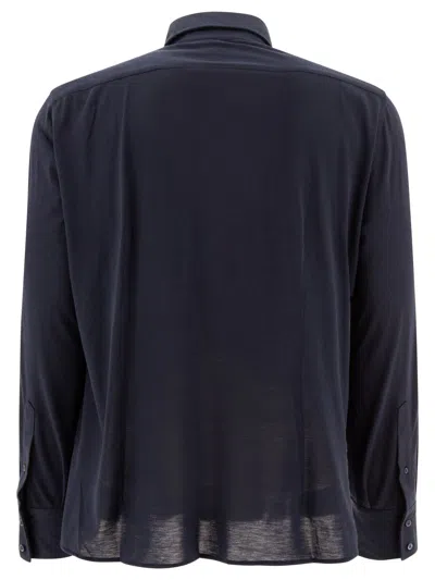 Brunello Cucinelli Buttoned Long-sleeved Shirt In Blue